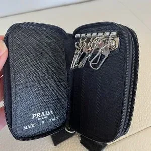 Black Prada key holder change purse